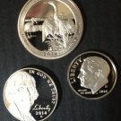 3 US Coins S Dime Nickel Silver Proof EVERGLADES National Park 2014 Quarter 5 25¢ 2015