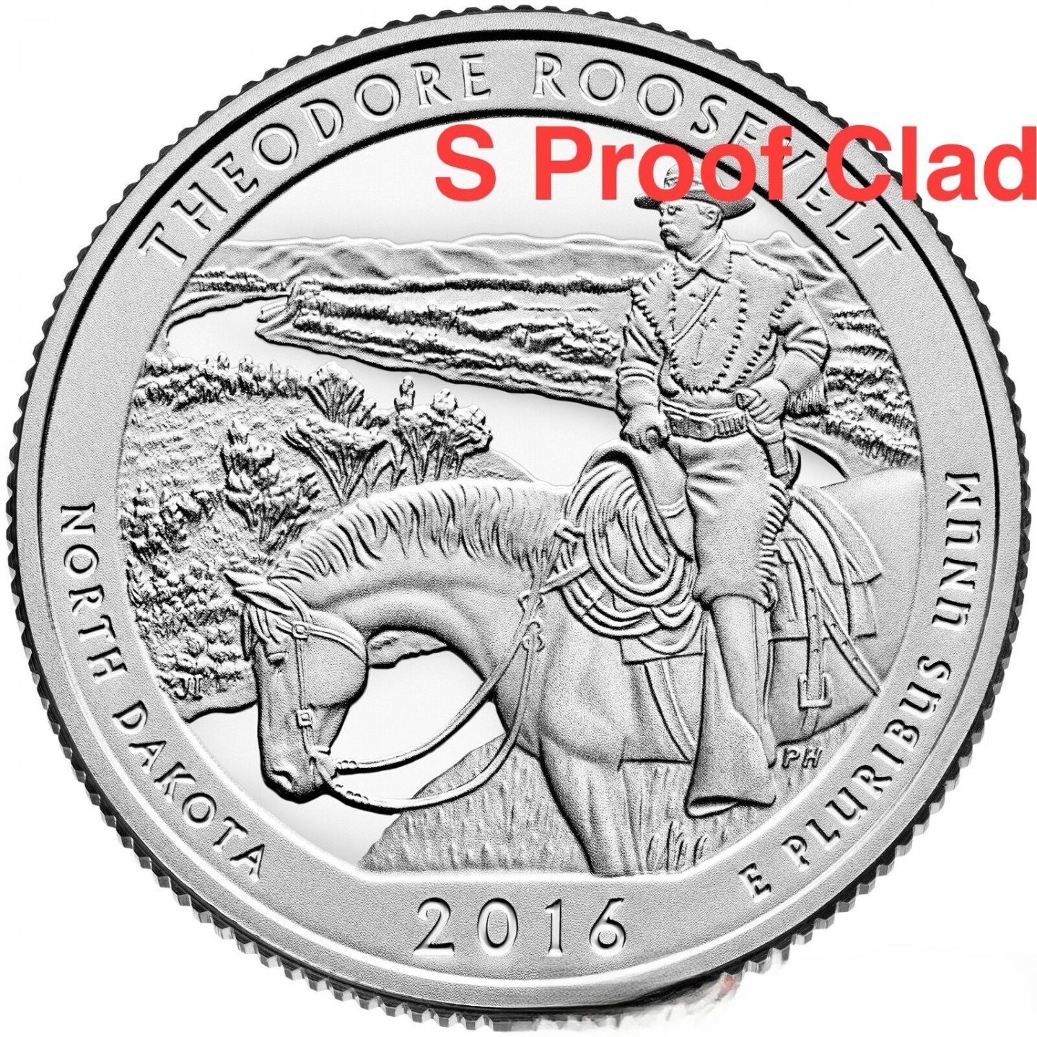 2016 vi US Mint Set S Theodore Roosevelt National Park Dakota Clad Proof Quarter 1 US Coin