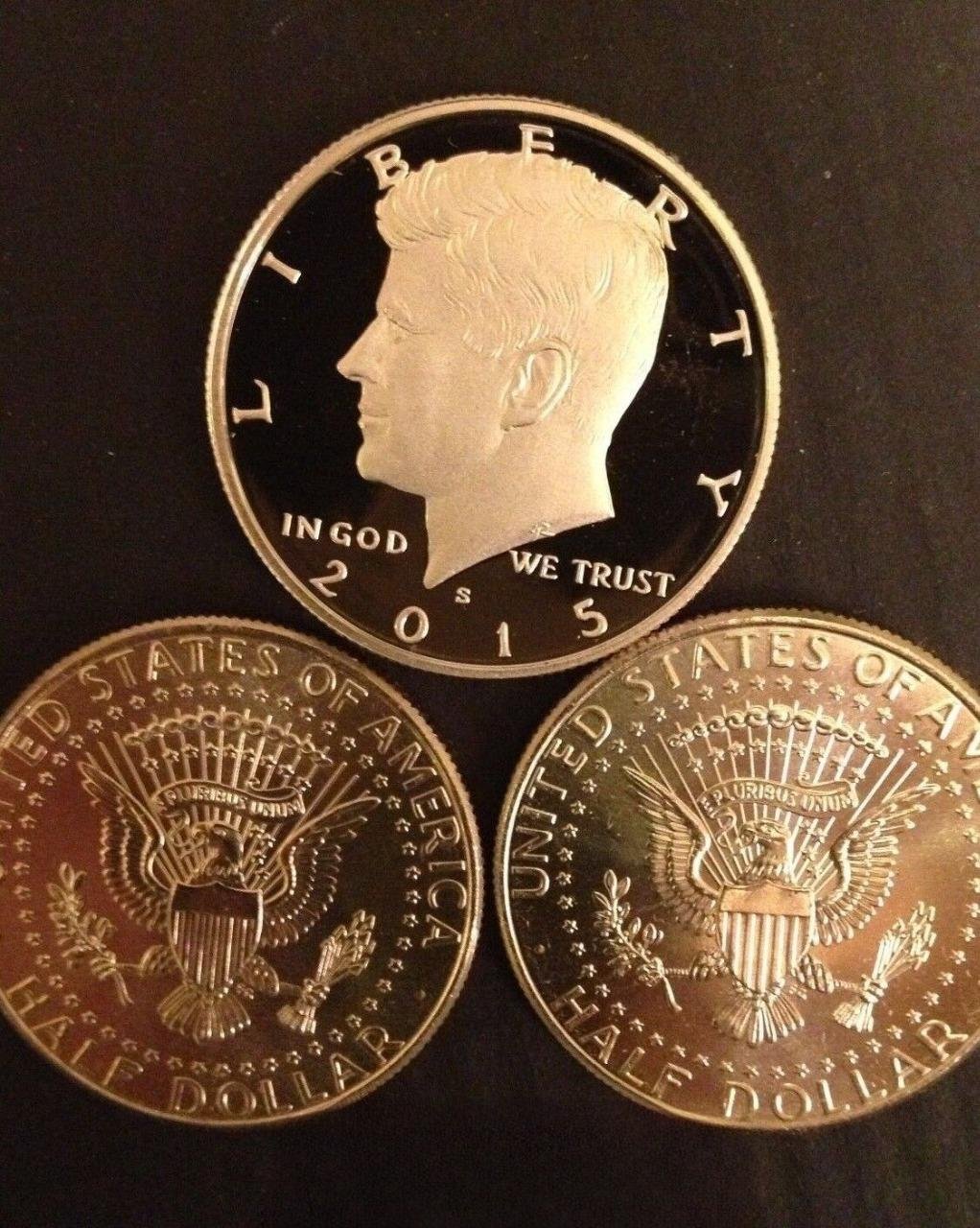 Kennedy Half Dollar Proof 2x Business Strike 2015 Clad US Mint Set PDS 3 US Coins