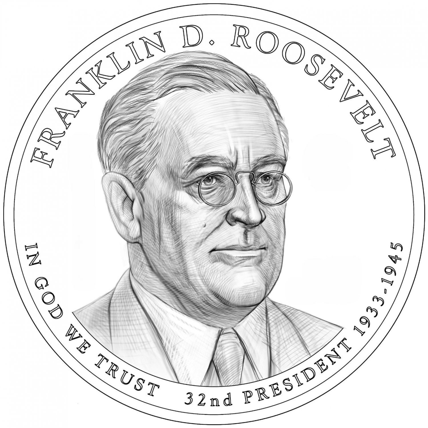1 US Coin S Proof FRANKLIN ROOSEVELT Presidential 2014 Golden Dollar Coin US Mint Set D