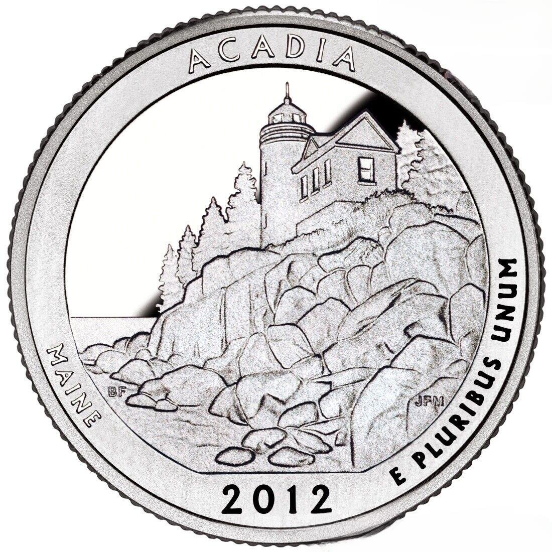 1 US Coin 2012 S Clad Proof Acadia National PARK QUARTER The Beautiful ATB Maine America