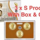 2016 S Nixon Ford Reagan PROOF Presidential Dollars BOX COA US Mint Set 3 US Coins