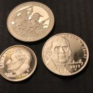3 US Coins 2017 S Dime Nickel Quarter George Rogers Clark Clad Proof Coins New 5¢10¢ 25¢