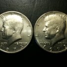 PD Kennedy Half Dollar 1973 Set AU BU Clad no Silver 50 Cent About UNC MS Mint 2 US Coins