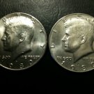2 US Coins PD Kennedy Half Dollar 1980 Set AU BU Clad no Silver US 50 Cent About UNC MS