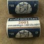 PD Kennedy Half Dollar 2001 Set GEM BU From MINT ROLL Clad No Silver 50 Cent 2 US Coins