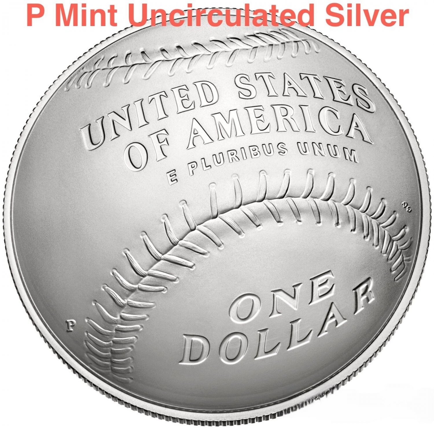 UNC BU Box COA 2014 P Baseball Hall of Fame 90% Silver Uncirculated Dollar 1 US Coin