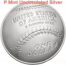 UNC BU Box COA 2014 P Baseball Hall of Fame 90% Silver Uncirculated Dollar 1 US Coin