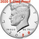 4 US Coins 1964 2020 P D S Kennedy Half Dollar 90% Silver Clad Proof Business Strikes