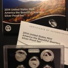 United States Mint 90% 2014 S SILVER America the Beautiful Quarter Proof Set 1 US Coin