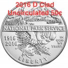 1 US Coin D 100 Anniversary National Park Service Clad Half Dollar Uncirculated 2016