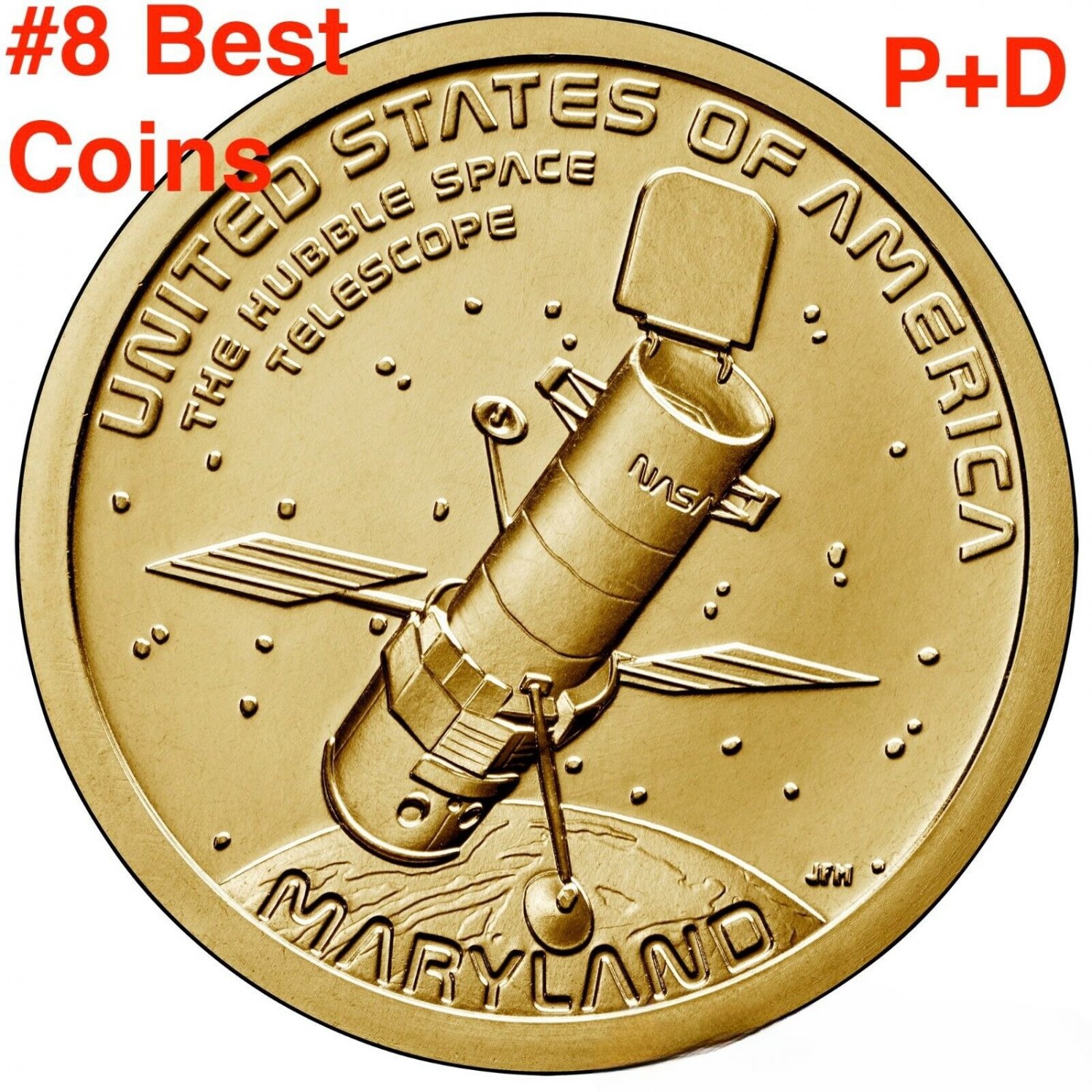 2020 Best PD Hubble Space Telescope American Innovation MD Dollars NASA 2 US Coins