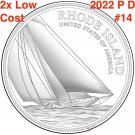2022 PD Rhode Island American Innovation Reliance Yacht Low Cost PD RI BU 2 US Coins