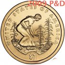 2009 Sacagawea Three Sisters Native American Indian Dollars 2 US Coins Set PD BU