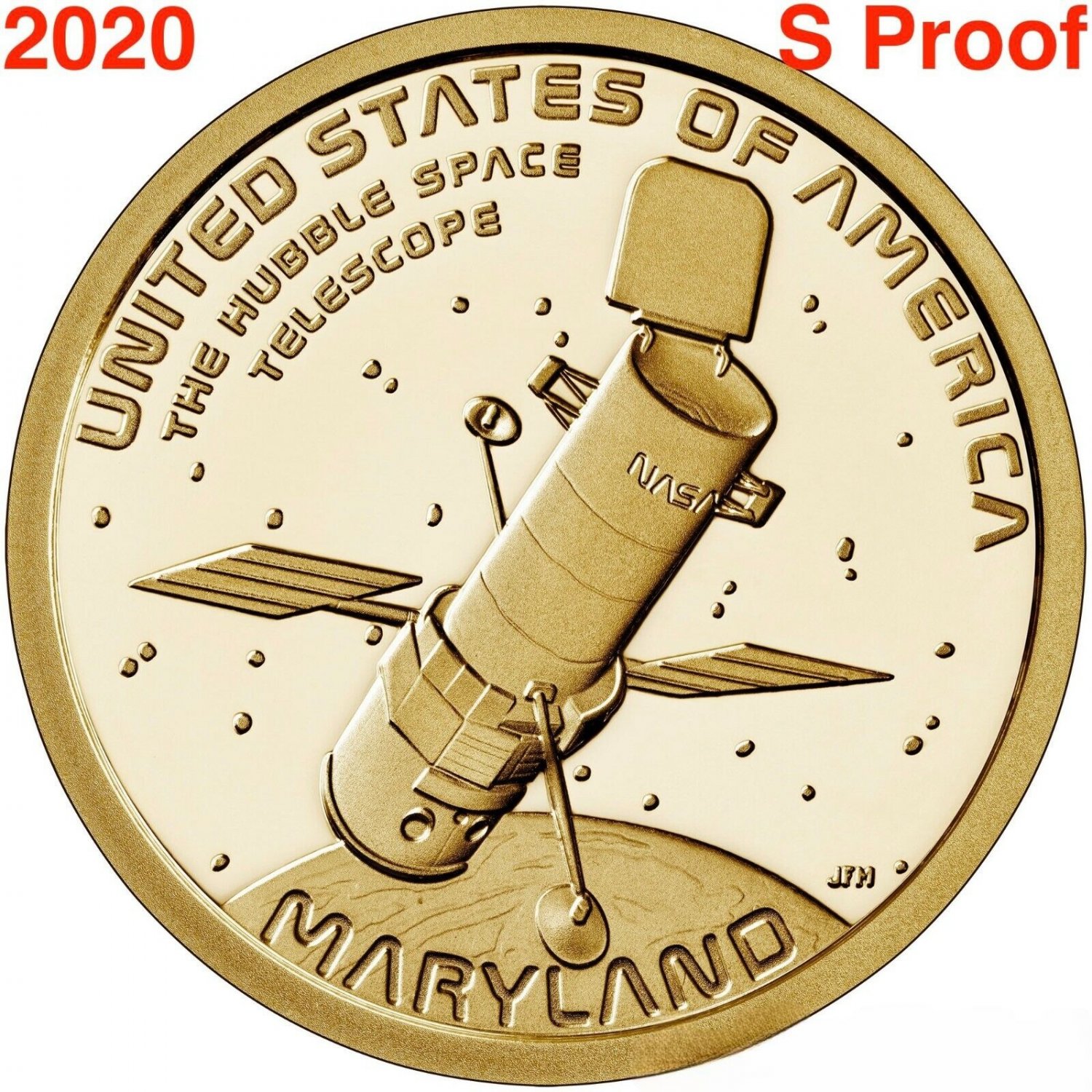 1 US Coin S Proof Hubble Space Telescope Maryland American Innovation Dollar 2020