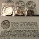 1980 Susan B Anthony Dollars Souvenir Set PDS Mint Envelope SBA Dollar 3 US Coins