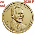 PD 2 US Coins 20PD Low Cost 2020 George HW Bush Presidential Golden Dollars