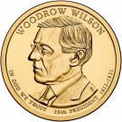 2 US Coins Set 2013 PD Woodrow Wilson Presidential Golden Dollar $BU PD v MINT Roll