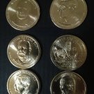 6 US Coins 2013 P 2014 Harding Native Wilson Taft Roosevelt McKinley Presidential Dollars