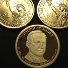 2014 Proof New 3 US Coins PDS Calvin Coolidge Presidential Golden Dollar US MINT