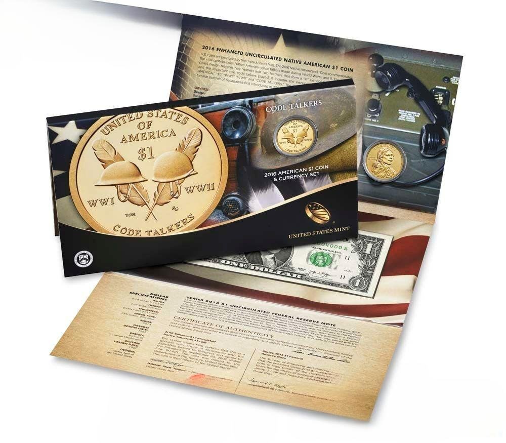 2016 PDSS Sacagawea Currency Set Native American Code Talker 4 US Coins