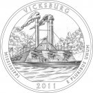 2 US Coins PD VICKSBURG MS NATIONAL PARK 25 CENT QUARTER SET BU MS US CLAD 2011