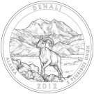 2 US Coins 2012 S PD DENALI ALASKA NATIONAL STATE PARK QUARTER SET BU MS MINT NOT SILVER