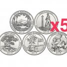 2013 S ALL NATIONAL PARKS QUARTER SET UNCIRCULATED FROM NEW US MINT ROLL 5 US COINS