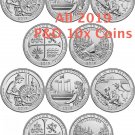River No Return All 2019 PD Set 10 US Coins Park Quarters IN HAND Complete ATB Lowell