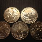 2012 S Mint All National Park Quarters El Yunque Chaco Culture Acadia Hawaii 5 US Coins
