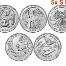 All Set 5 US Coins 2020 S Park Quarters Complete ATB Bats Weir Salt Marsh Tallgrass BizS