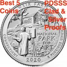2020 PDSSS Weir Farm National Park Quarters Clad .999 Silver Proof 5 US Coins