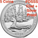 2018 PDSSS Voyageurs National Park MN Clad Silver Proof Quarter ATB 5 US Coins