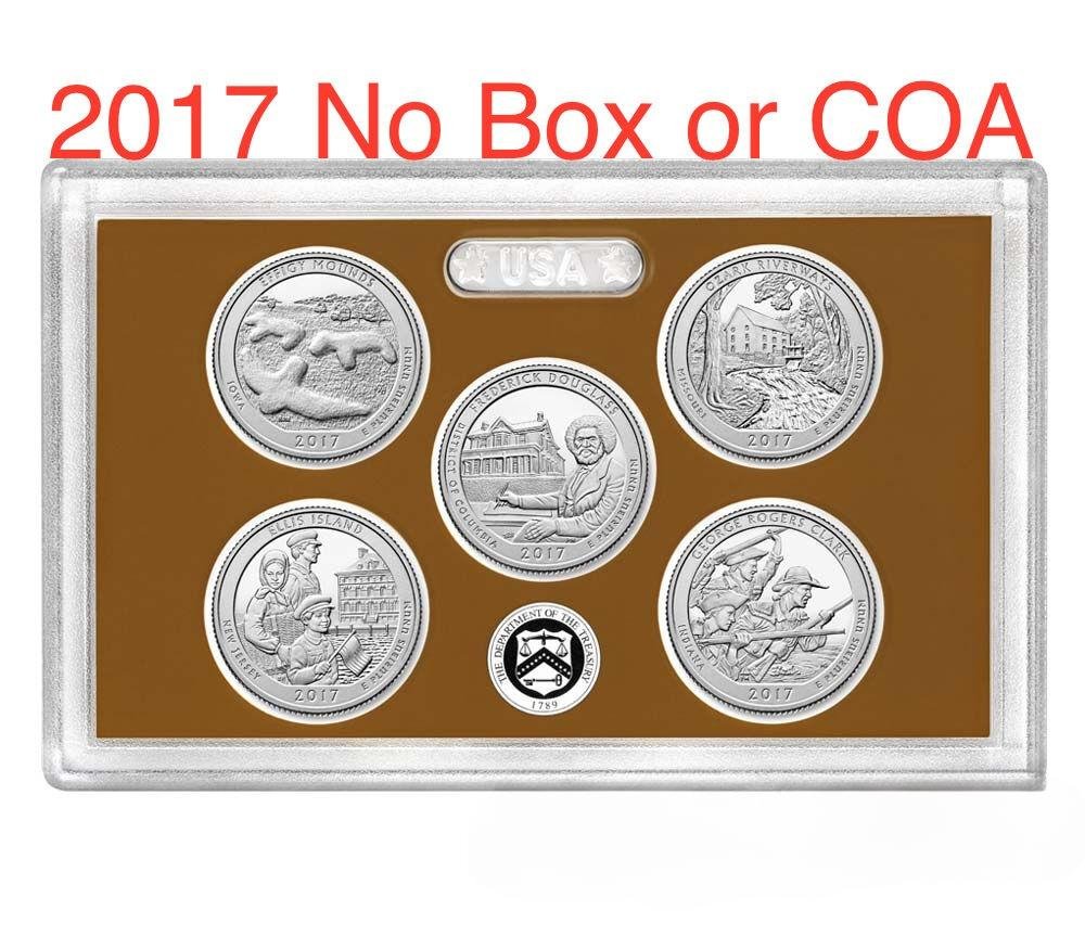 2017 S US Mint Proof Set ATB Clad Quarters NO Box C Effigy George Rogers 5 US Coins
