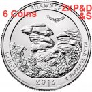 2016 2x PDS Shawnee National Forest Park IL QUARTER SET Mint 6 US coins