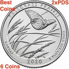 2x 2020 PDS Tallgrass Prairie National Preserve Park Quarter Vermont 6 US coins