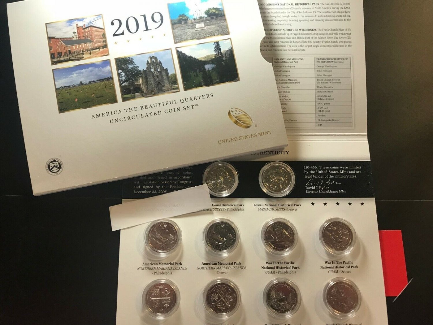 10 US Coins 2019 PD All ATB Uncirculated Quarter PD Set 19AA San Antonio Missions TX