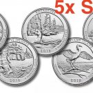 All 2015 S Park Quarters Homestead Kisatchie Blue Ridge Bombay Hook Mint Set 5 US Coins