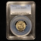 1 US Coin 1943 D JEFFERSON Nickel 5c PCGS MS66 FS Estate Full Steps