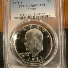 1971S $1 Eisenhower Proof Silver Dollar PCGS PR69 CAM Cameo White Blast Ike 1 US Coin