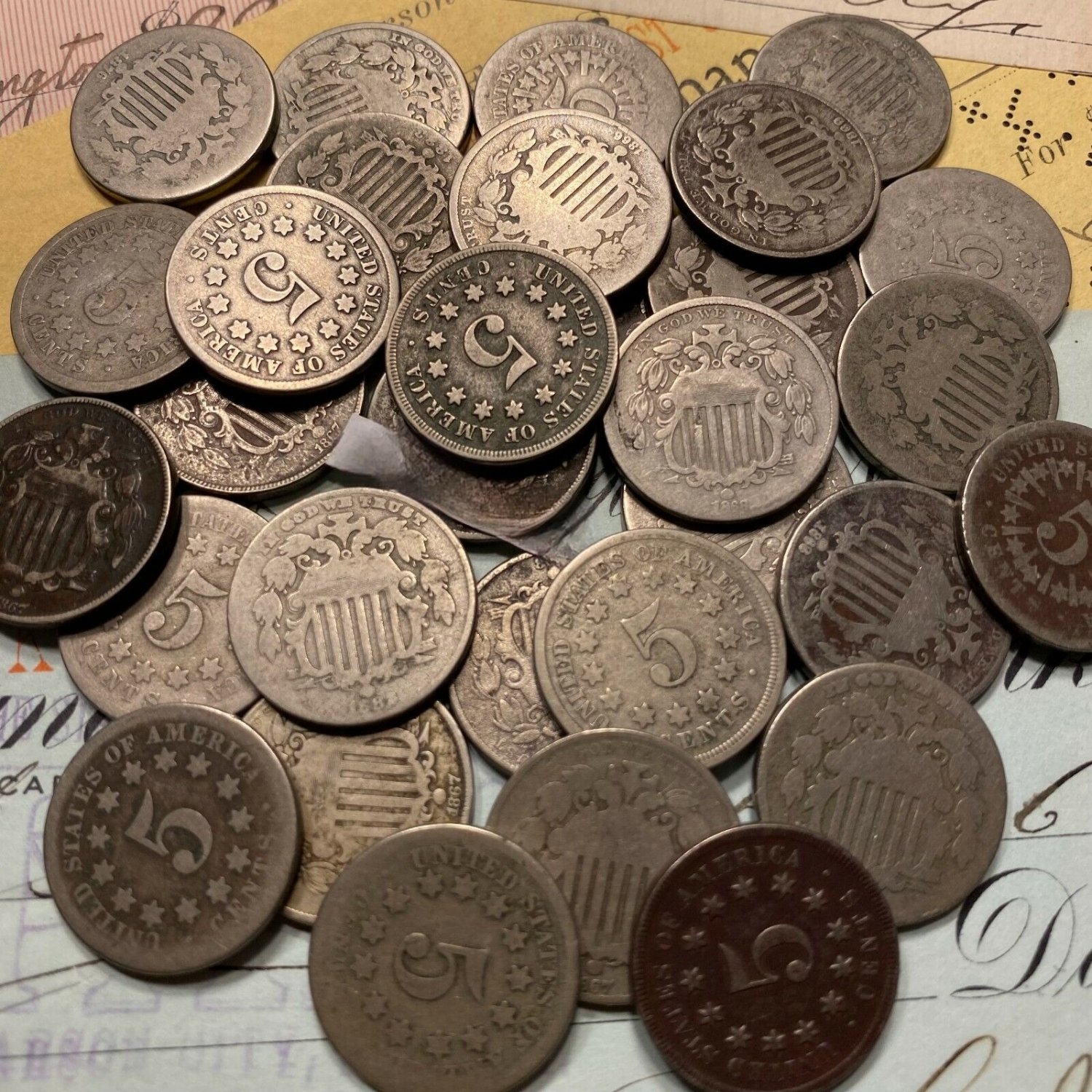 Old Rare US Type Rays 5c Hoard Estate 1 US Coin Lot Shield Nickels