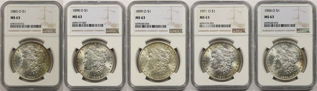 1 US Coin MS63 Morgan Silver Dollars PCGS NGC PSO Mints Coin Lot 1878 1904