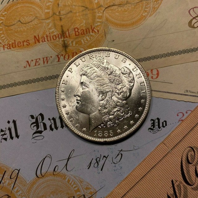 Mint Unc GEM BU Morgan Silver Dollar From OBW Roll Estate Hoard 1 US Coin