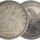 Circulated Rare US Type Estate 1 US Coin Seated Liberty Silver Half Dollar