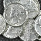 Estate Coin Lot 10 US Coins Mercury Dimes Uncirculated 90% Silver Unc