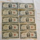 1928 1963 $2 Bill G AU Two Dollar Note Red Seals Old Paper Estate Lot Currency