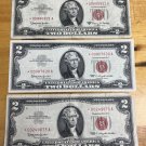 Old Estate Two Dollar Bills Rare $2 Red Seal STAR Notes Currency