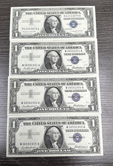 $1 Silver Certificate 1935 1957 One Dollar Notes AU UNC CU Blue Seal US