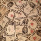 $5 Red Certificate Old Estate Money Lot Seal Lincoln Dollars