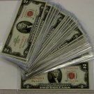 Two Dollar Red Seals Lot $2 Group AU UNC About Uncirculated Notes Rare